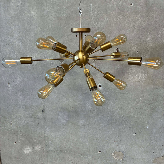 Mid Century Modern Style Reproduction Brass Sputnik Chandelier #1