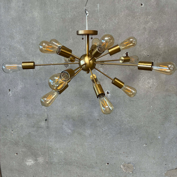 Mid Century Modern Style Reproduction Brass Sputnik Chandelier #1