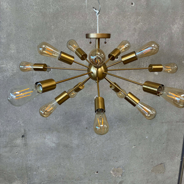 Mid Century Modern Style Reproduction Brass Sputnik Chandelier #2