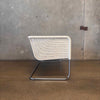 Vintage Mid Century Wicker & Chrome Bench