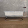 Vintage Mid Century Wicker & Chrome Bench