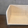 Vintage Mid Century Wicker & Chrome Bench