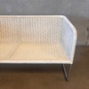 Vintage Mid Century Wicker & Chrome Bench
