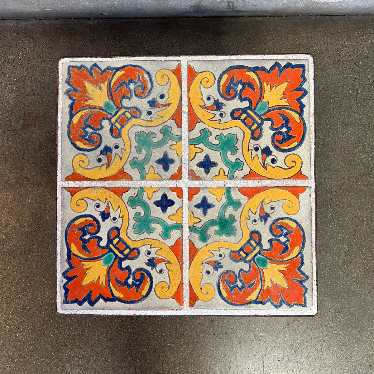 D & M Tile Table Wrought Iron Base