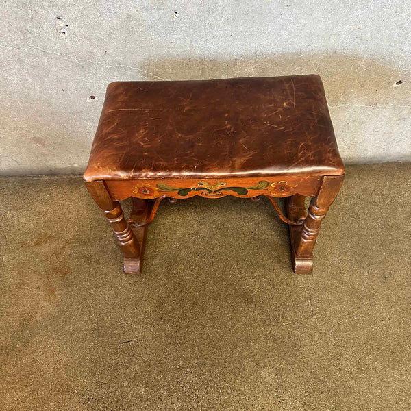 Monterey Furniture 1930's Bench Leather Top