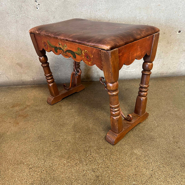 Monterey Furniture 1930's Bench Leather Top