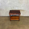 Vintage 20th Century Leather Wrapped Hand Tooled Barley Twist Peruvian Signed End Table