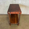 Vintage 20th Century Leather Wrapped Hand Tooled Barley Twist Peruvian Signed End Table