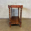 Vintage 20th Century Leather Wrapped Hand Tooled Barley Twist Peruvian Signed End Table