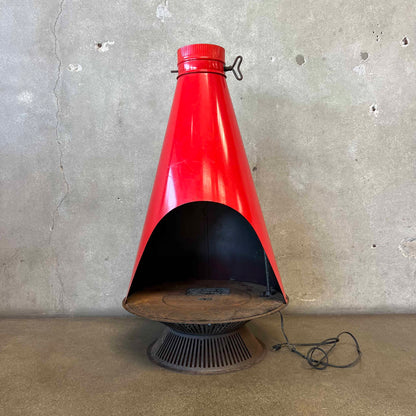 Vintage Mid Century Modern Red Electric Majestic "Jupiter" Fireplace