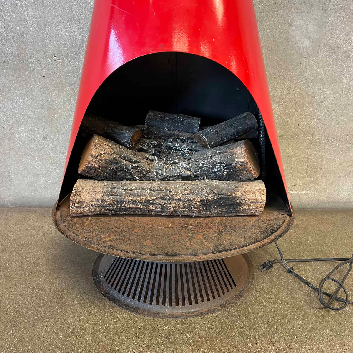 Vintage Mid Century Modern Red Electric Majestic "Jupiter" Fireplace
