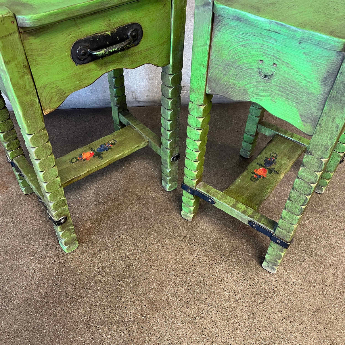 Pair of 1930 Monterey Furniture Nightstands - Spanish Green