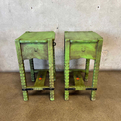 Pair of 1930 Monterey Furniture Nightstands - Spanish Green