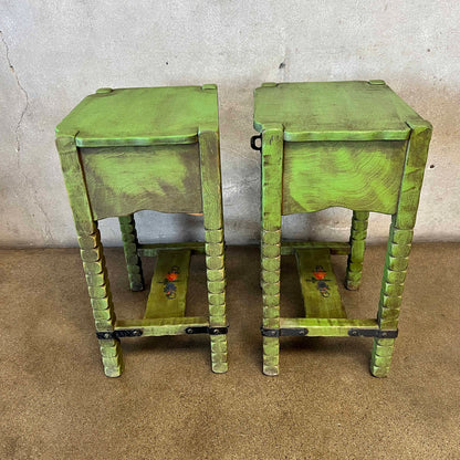Pair of 1930 Monterey Furniture Nightstands - Spanish Green
