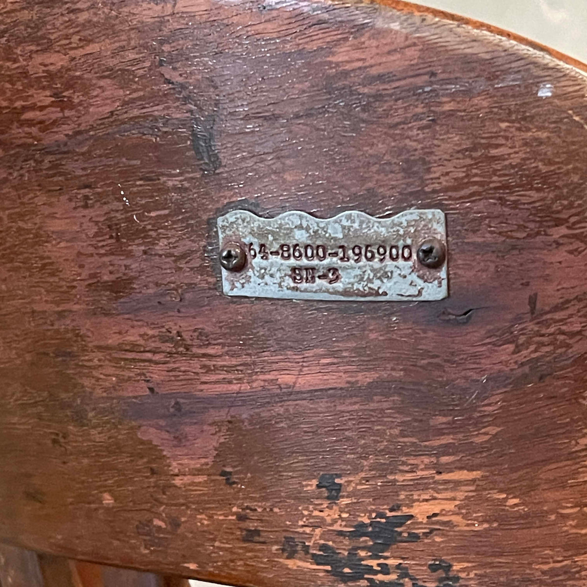 Antique Oakwood U.S. Army Desk Chair