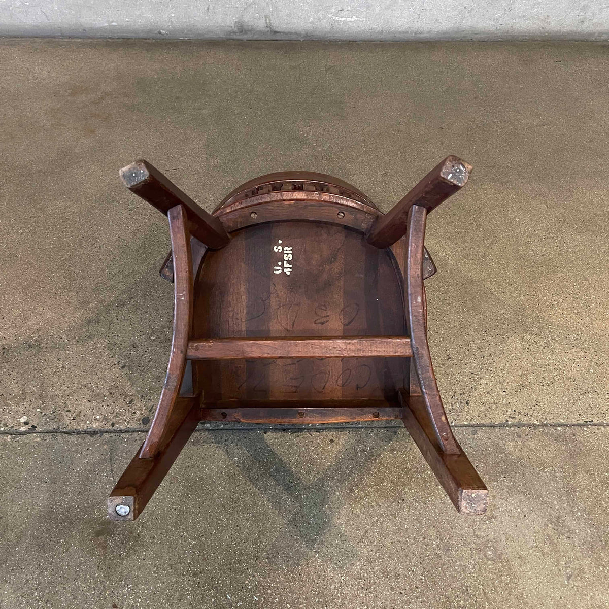 Antique Oakwood U.S. Army Desk Chair