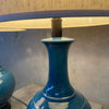 Mid Century Modern Blue Ceramic Lamps
