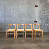 Set of Four Rush & Bentwood Italian Dining Chairs