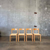 Set of Four Rush & Bentwood Italian Dining Chairs