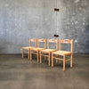 Set of Four Rush & Bentwood Italian Dining Chairs
