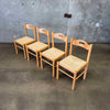 Set of Four Rush & Bentwood Italian Dining Chairs