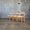 Set of Four Rush & Bentwood Italian Dining Chairs