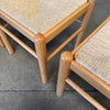 Set of Four Rush & Bentwood Italian Dining Chairs