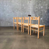 Set of Four Rush & Bentwood Italian Dining Chairs
