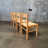 Set of Four Rush & Bentwood Italian Dining Chairs
