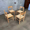 Set of Four Rush & Bentwood Italian Dining Chairs