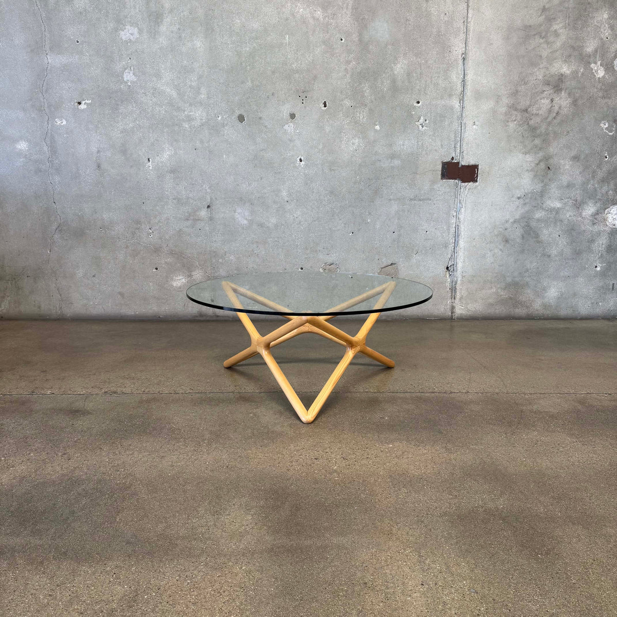 Modern Solid Wood & Glass Coffee Table