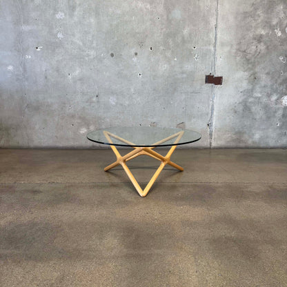 Modern Solid Wood & Glass Coffee Table