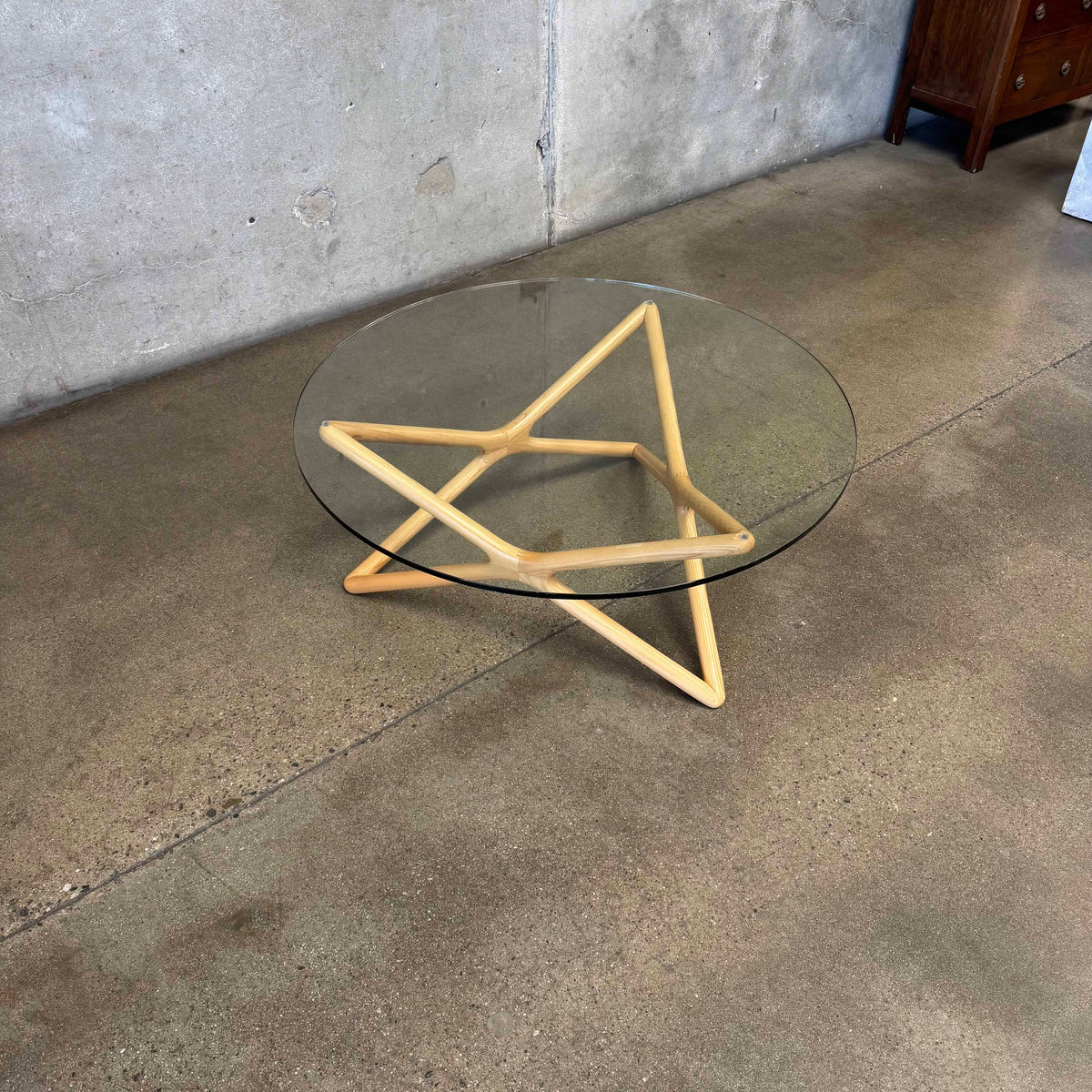 Modern Solid Wood & Glass Coffee Table