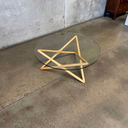 Modern Solid Wood & Glass Coffee Table