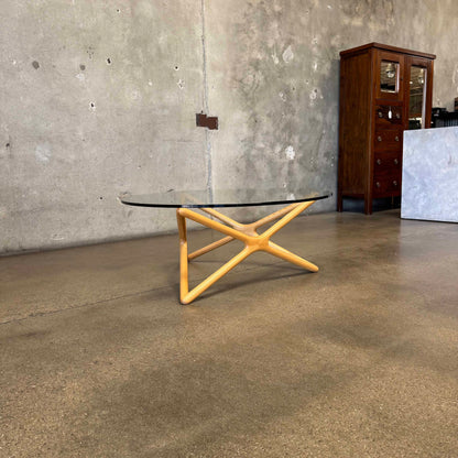 Modern Solid Wood & Glass Coffee Table
