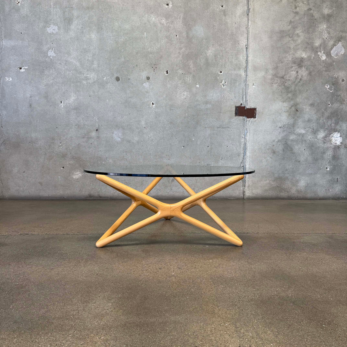 Modern Solid Wood & Glass Coffee Table
