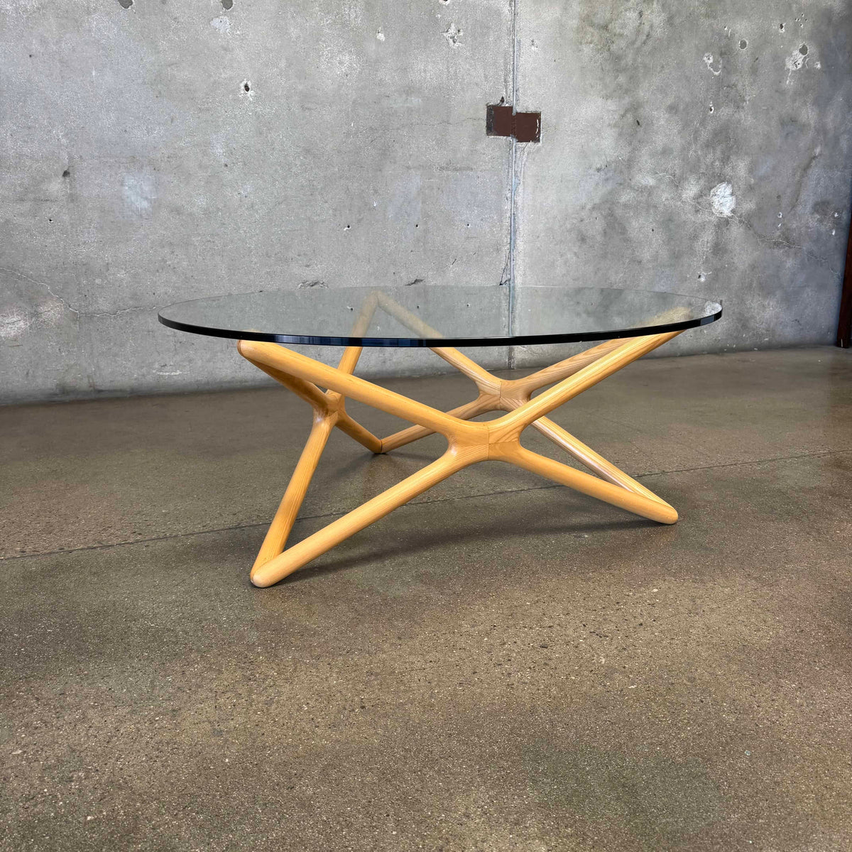 Modern Solid Wood & Glass Coffee Table