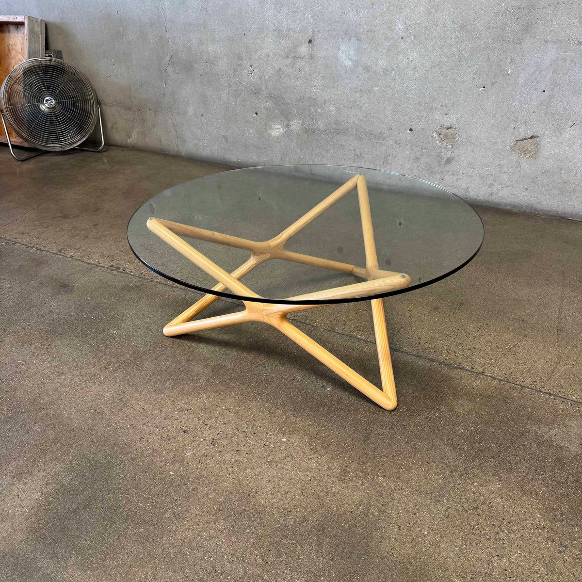 Modern Solid Wood & Glass Coffee Table