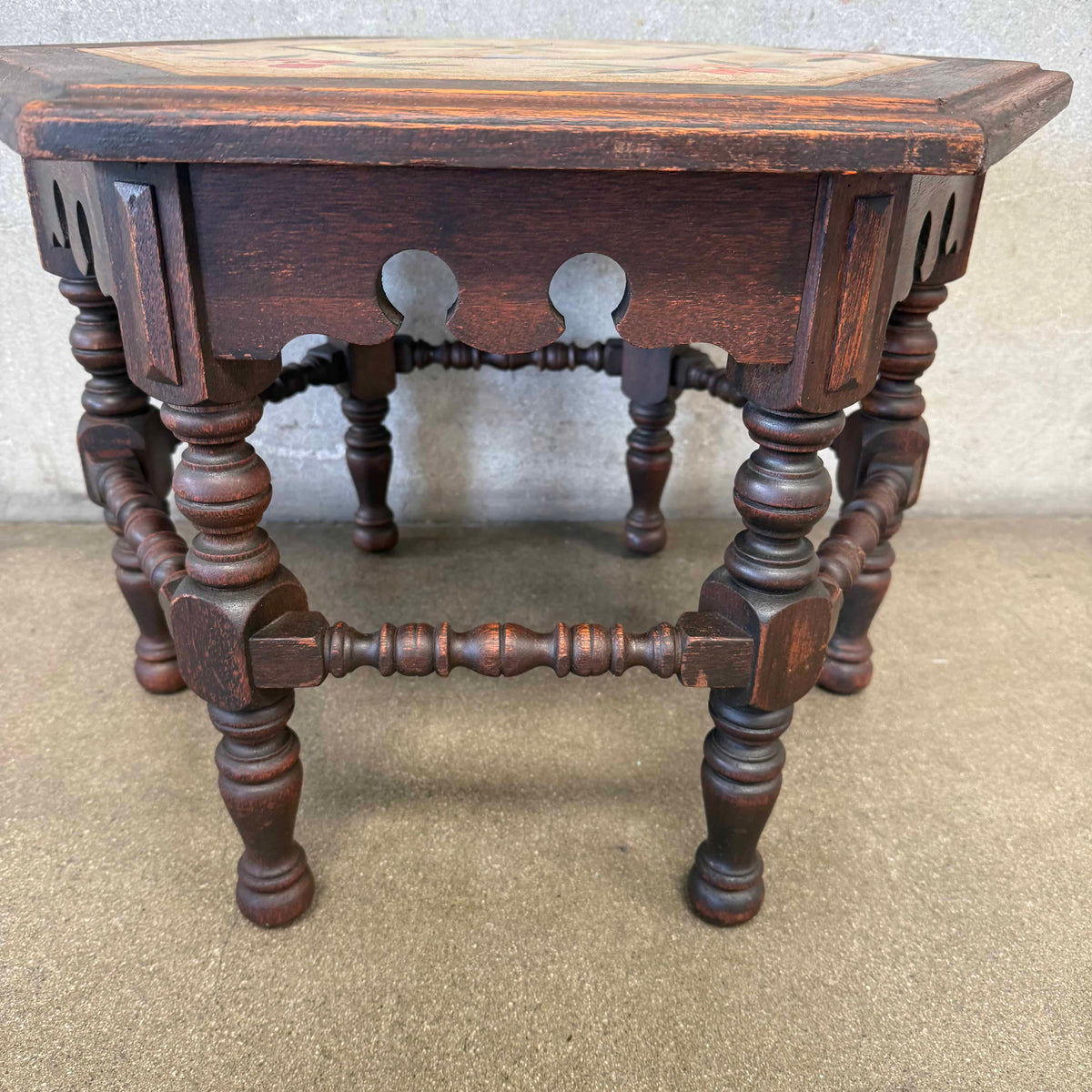 1930's Hexagon Mosaic Side Table