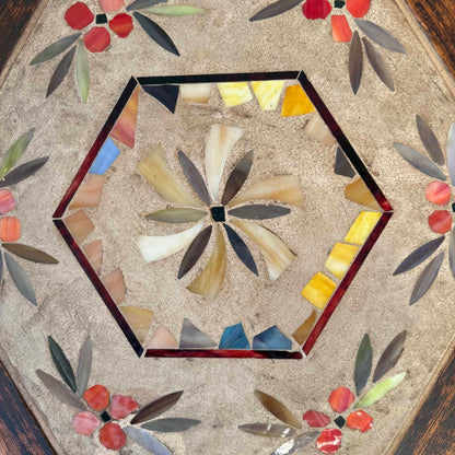 1930's Hexagon Mosaic Side Table