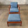 Mid Century Scandinavian Lounge Chair w/ Ottoman
