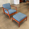 Mid Century Scandinavian Lounge Chair w/ Ottoman