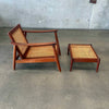 Mid Century Scandinavian Lounge Chair w/ Ottoman