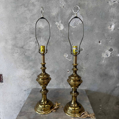 Pair of 1970s Stiffel Brass Lamps