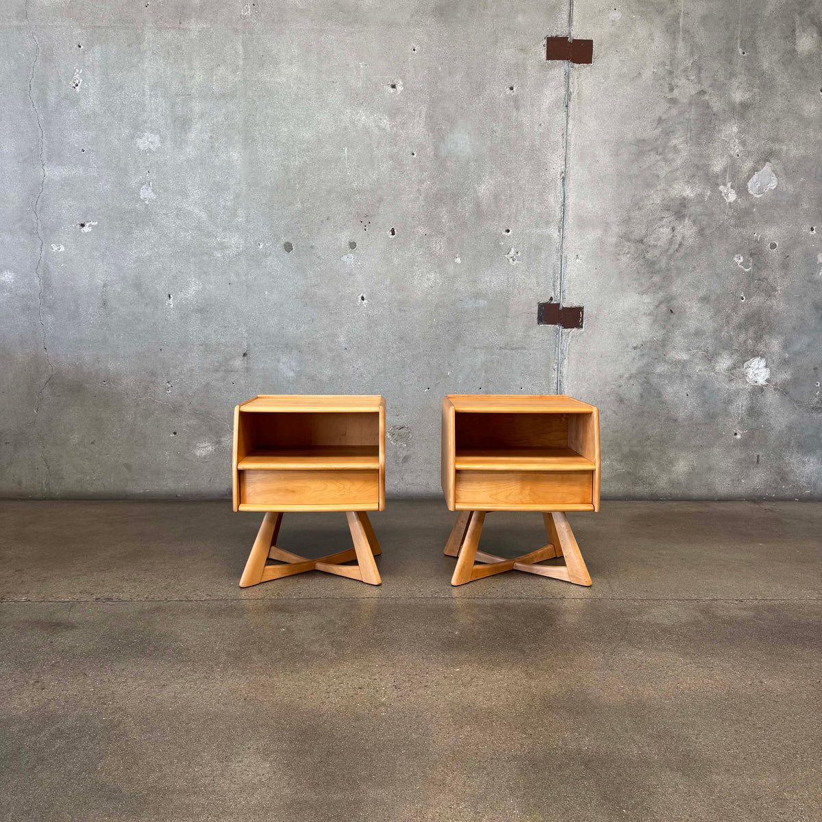 Mid Century Modern "Sculptura" Nightstands by Haywood Wakefield