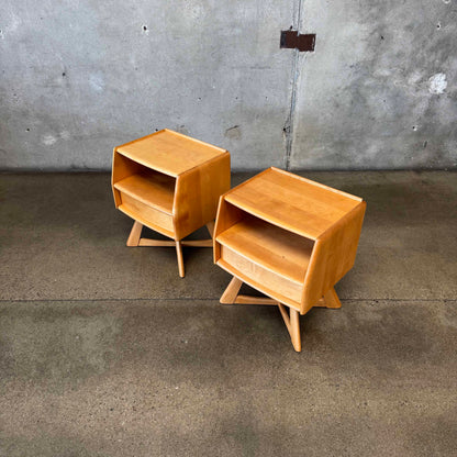 Mid Century Modern "Sculptura" Nightstands by Haywood Wakefield