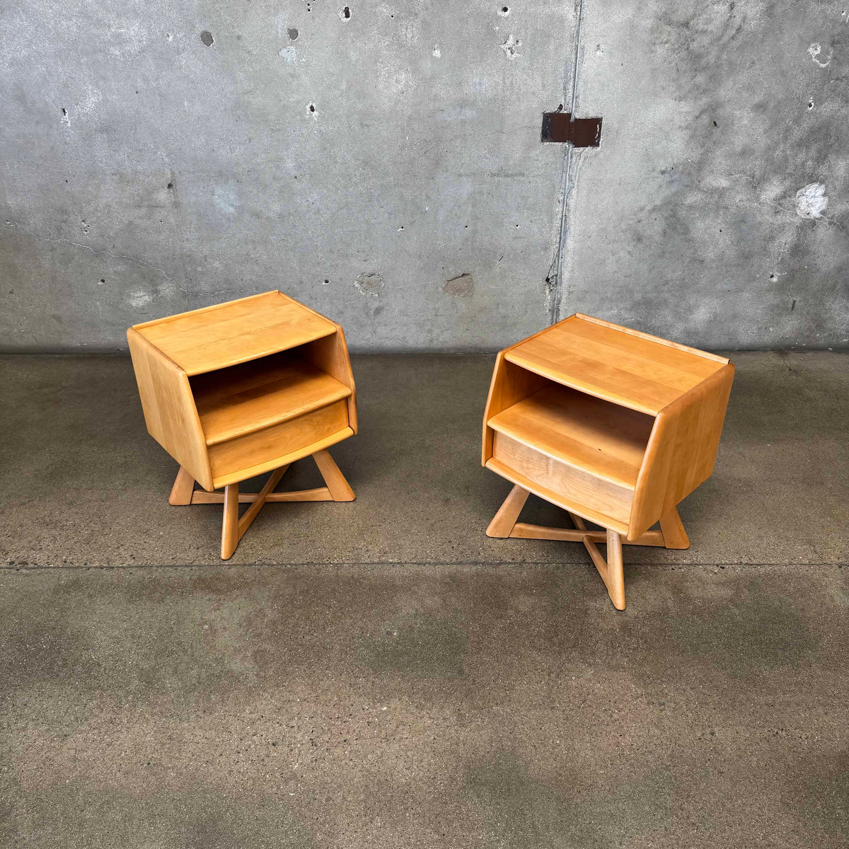 Mid Century Modern "Sculptura" Nightstands by Haywood Wakefield