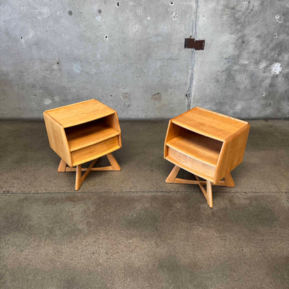 Mid Century Modern "Sculptura" Nightstands by Haywood Wakefield