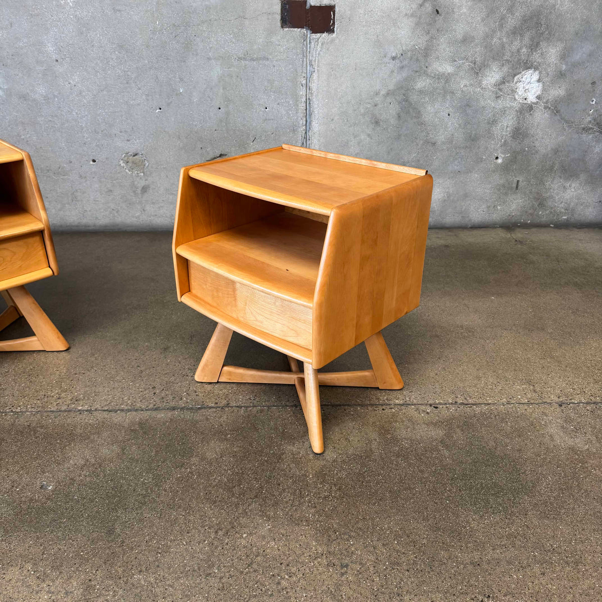 Mid Century Modern "Sculptura" Nightstands by Haywood Wakefield
