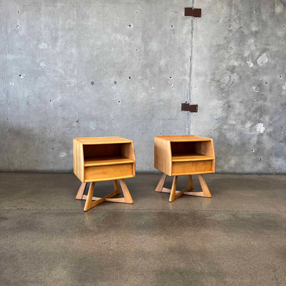 Mid Century Modern "Sculptura" Nightstands by Haywood Wakefield